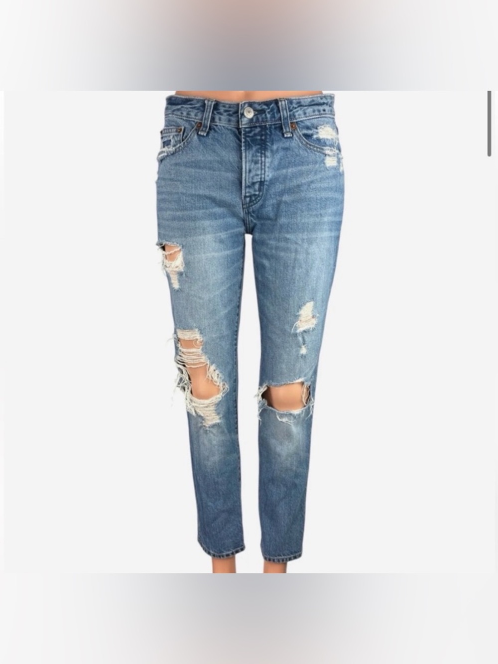 Abercrombie & Fitch Light Ames Low Rise Blue Slim Boyfriend Jeans Size 27 / 4
